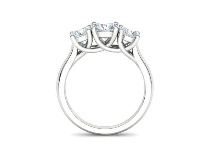 Trellis Three Stone Engagement Ring 6mm Main Stone 3dmodel 3D print model_12