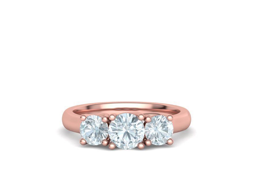 Trellis Three Stone Engagement Ring 6mm Main Stone 3dmodel 3D print model_23