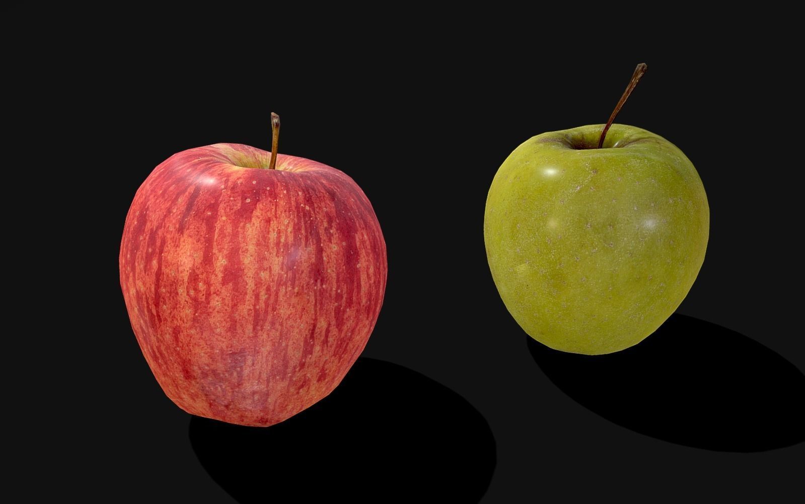 Apples - 2 Photoscaned models Low-poly 3D model_1
