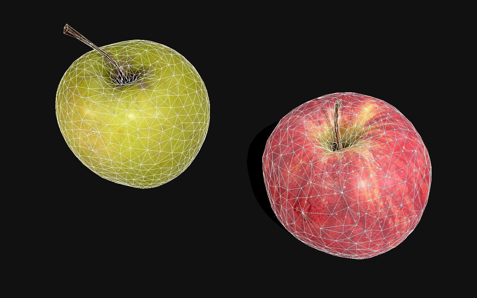 Apples - 2 Photoscaned models Low-poly 3D model_4