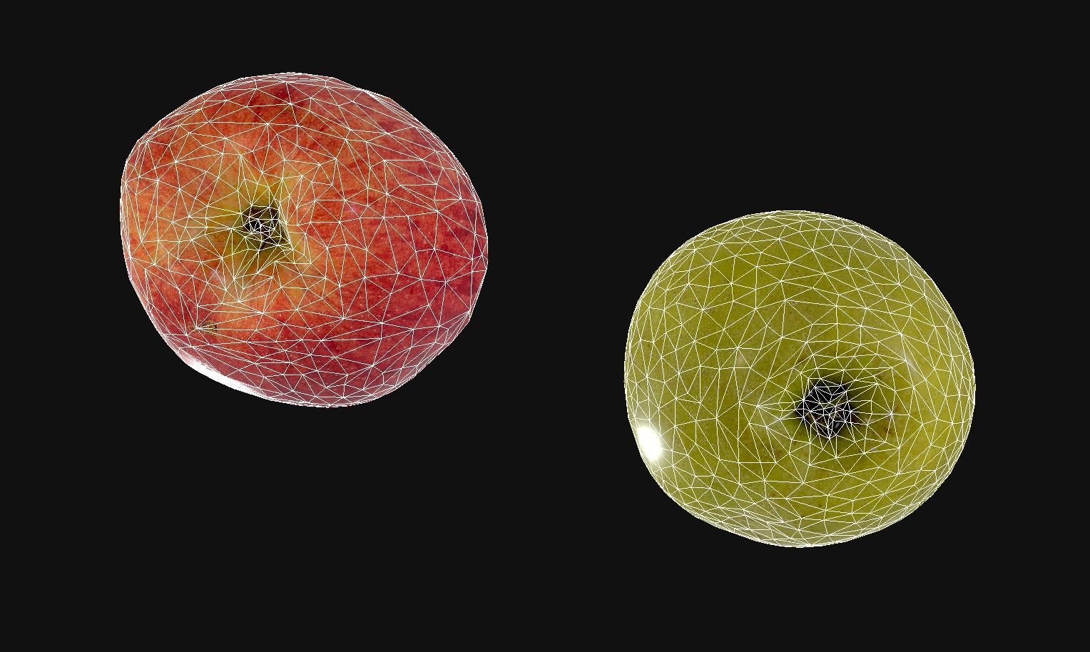 Apples - 2 Photoscaned models Low-poly 3D model_5