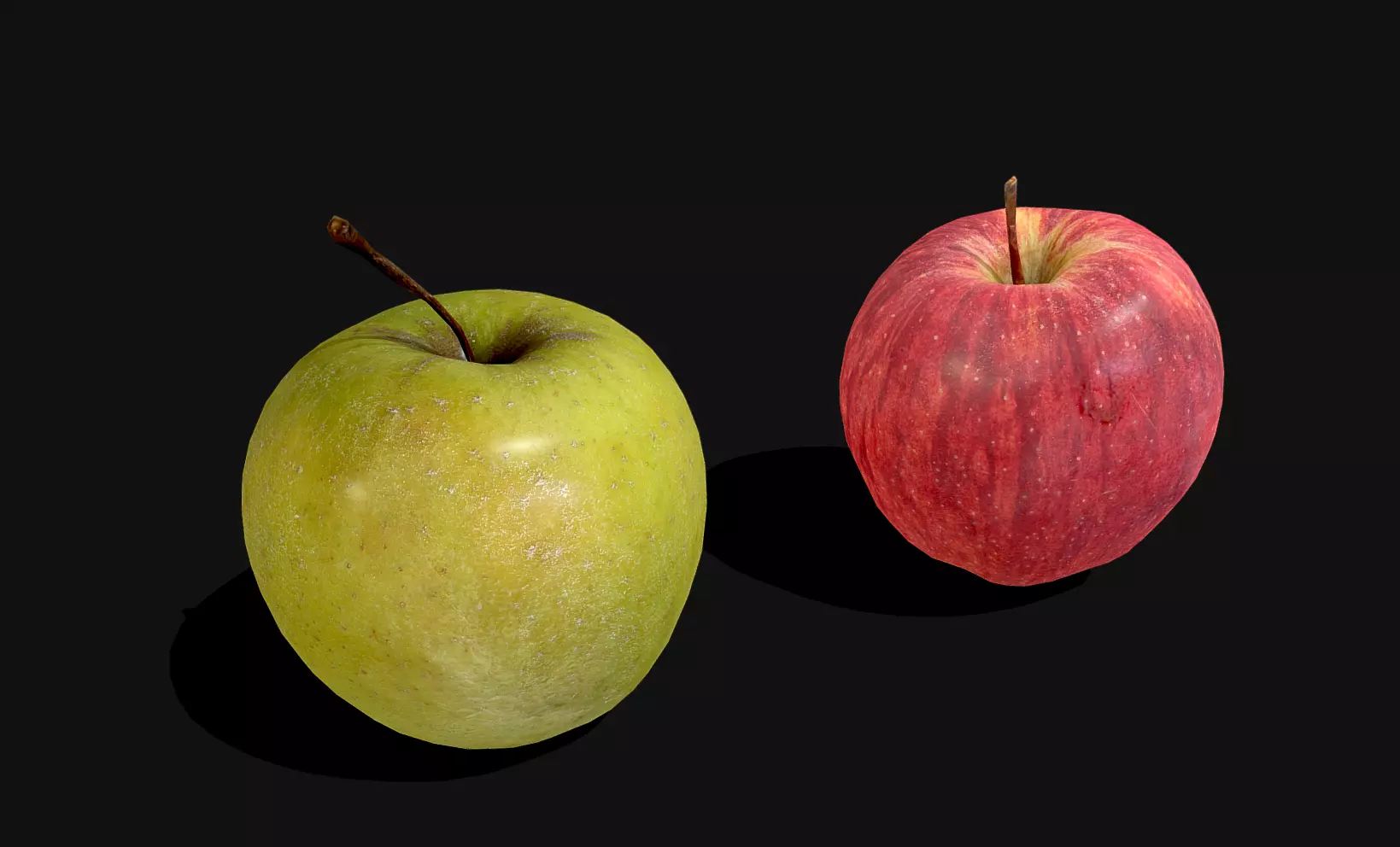 Apples - 2 Photoscaned models Low-poly 3D model_0