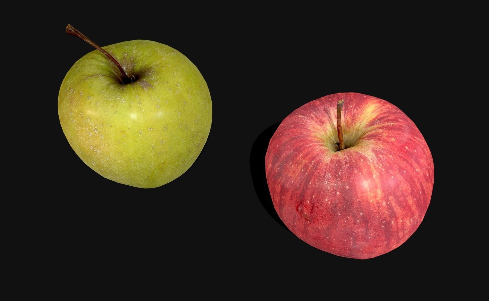 Apples - 2 Photoscaned models Low-poly 3D model_3