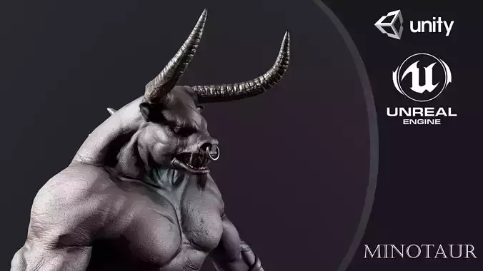 Minotaur demon Low-poly 3D model