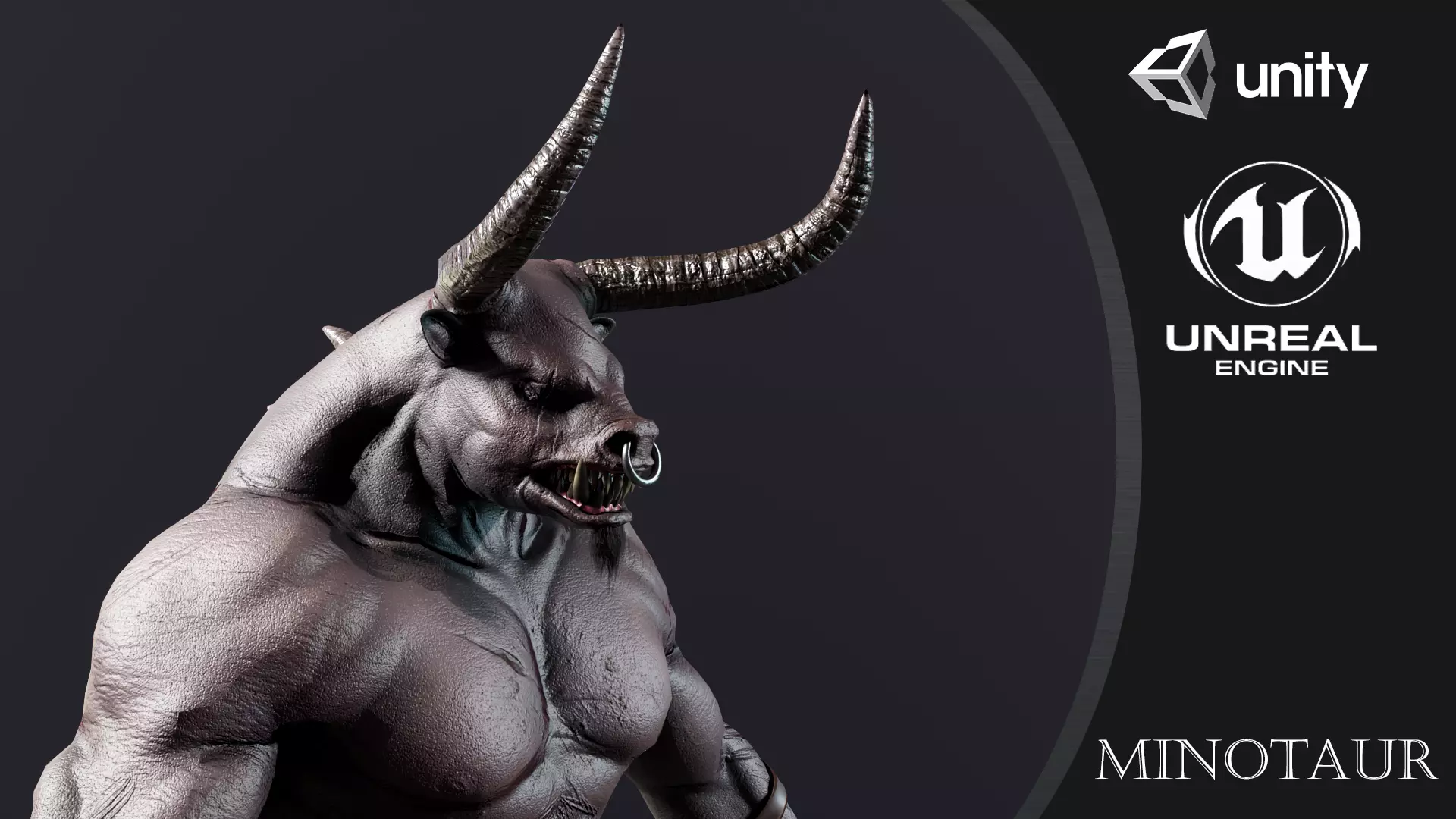 Minotaur demon Low-poly 3D model_0