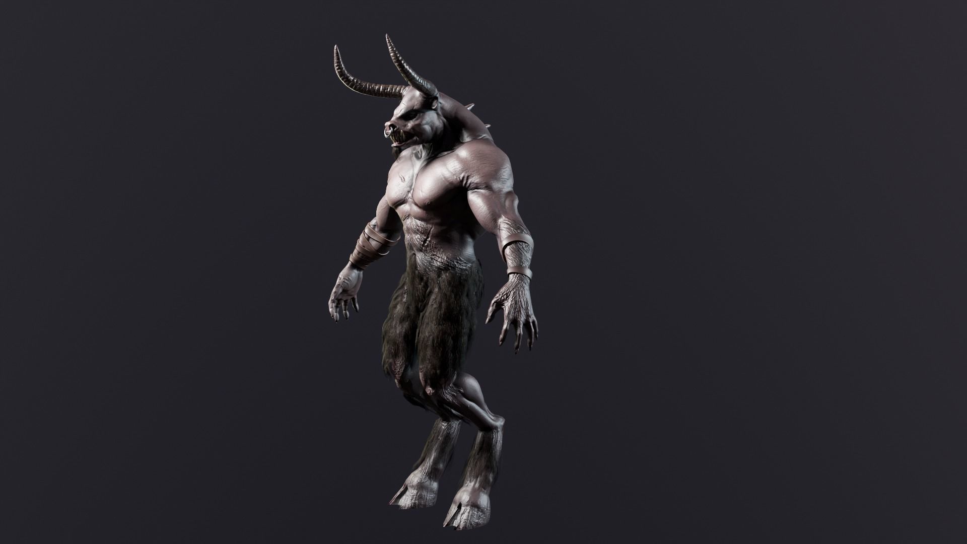 Minotaur demon Low-poly 3D model_10