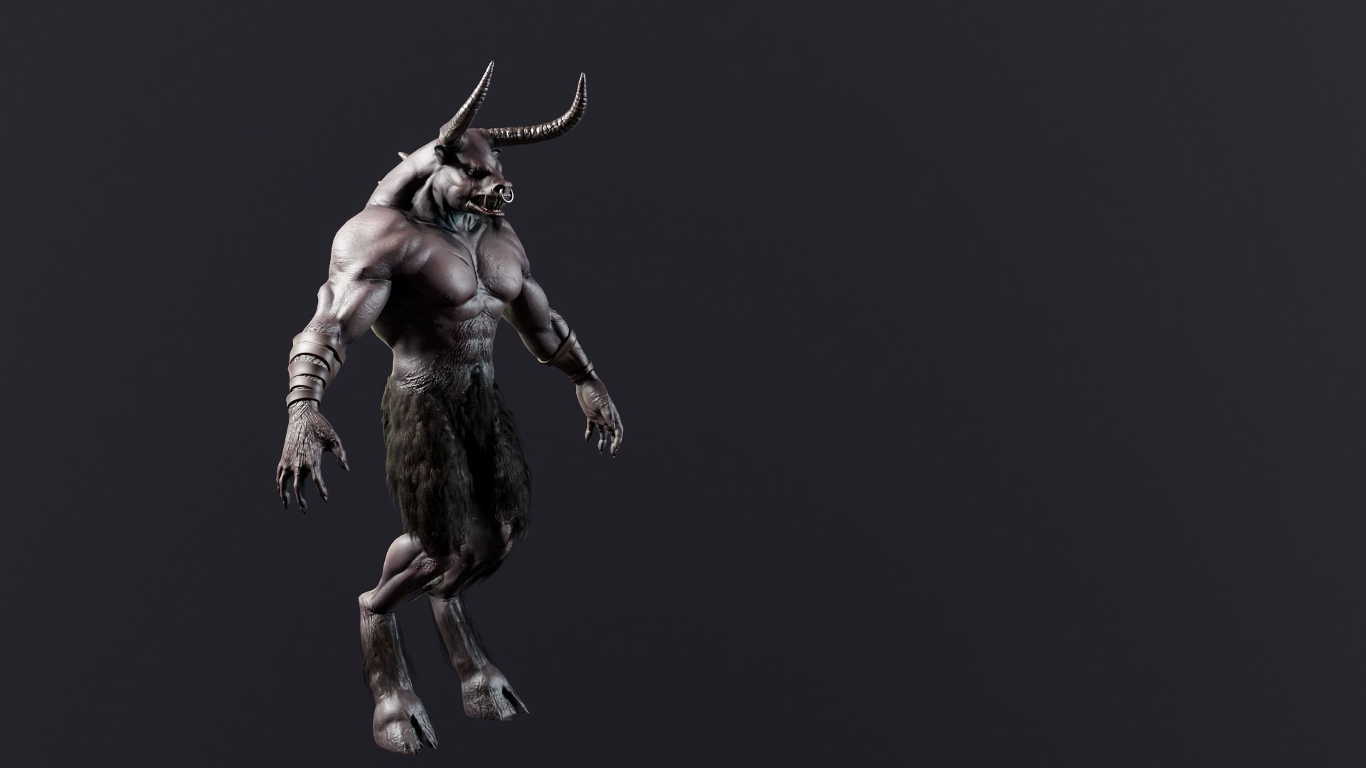 Minotaur demon Low-poly 3D model_14