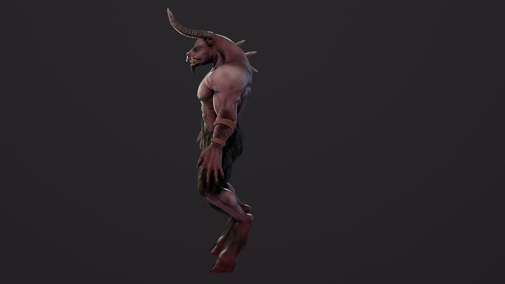 Minotaur demon Low-poly 3D model_13