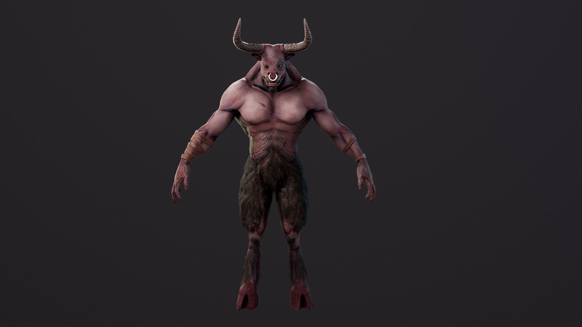 Minotaur demon Low-poly 3D model_19