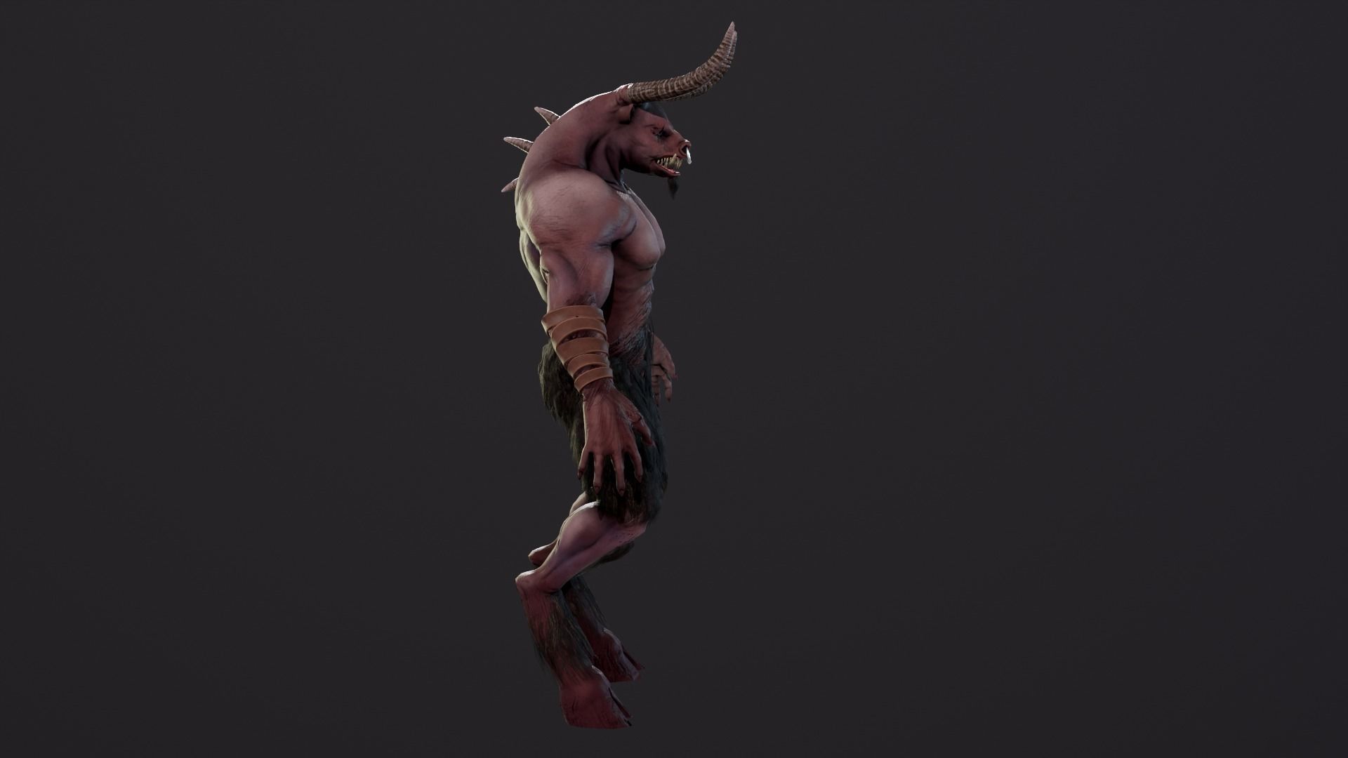 Minotaur demon Low-poly 3D model_16