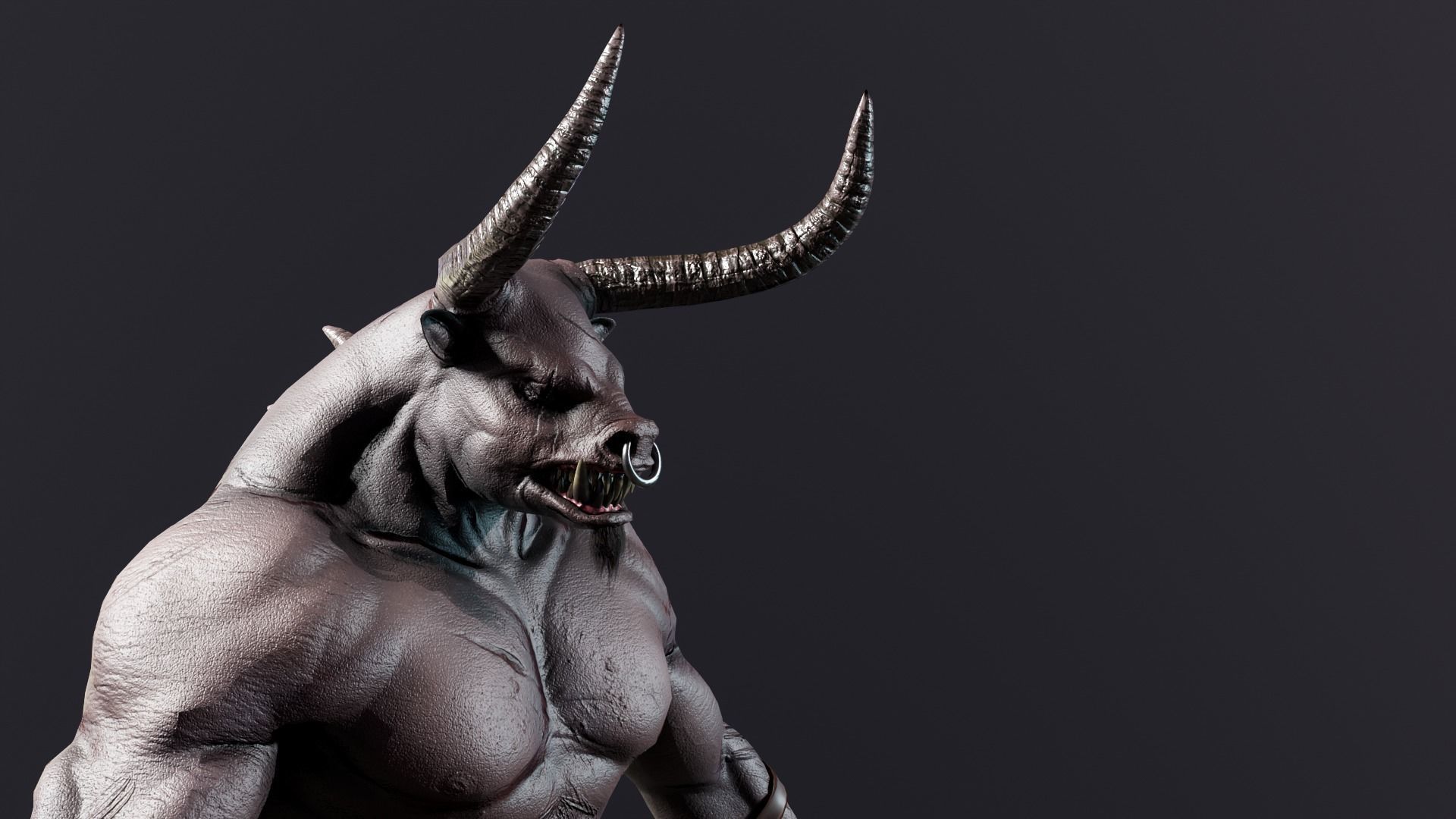 Minotaur demon Low-poly 3D model_23