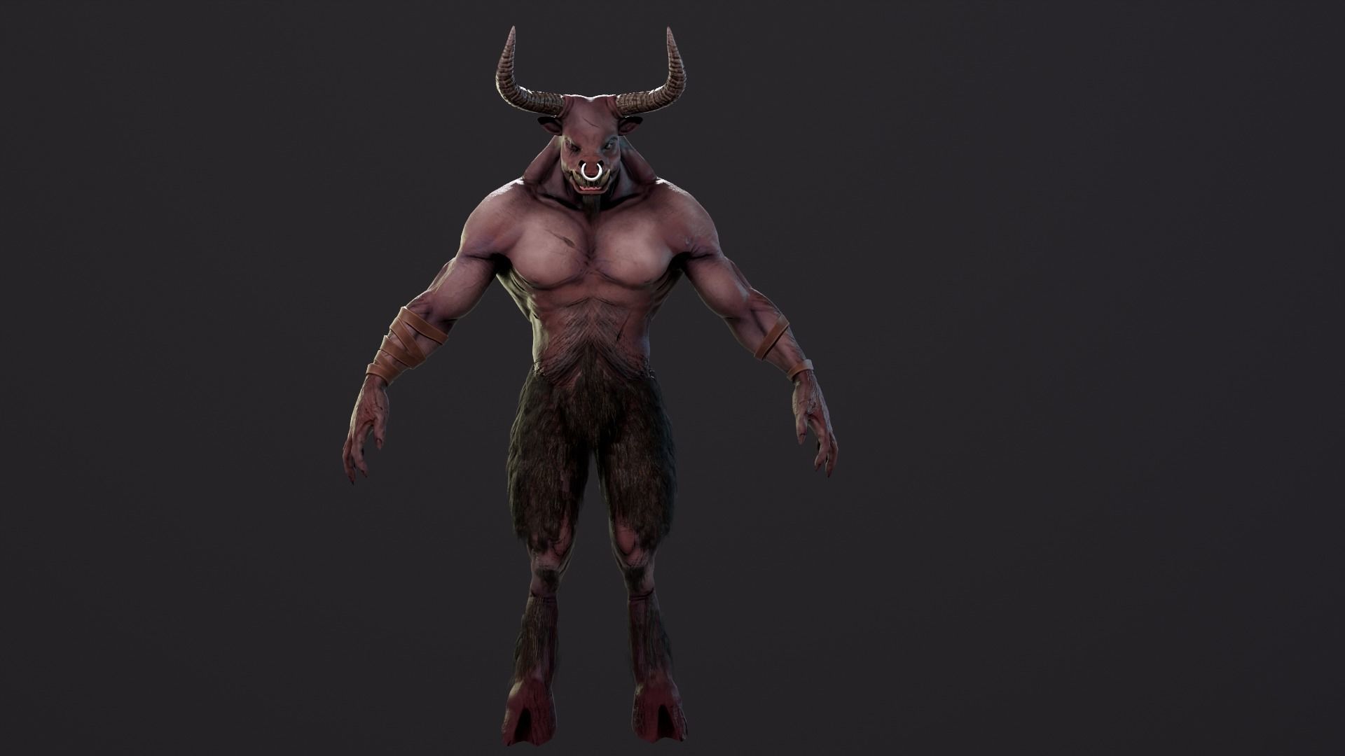 Minotaur demon Low-poly 3D model_21
