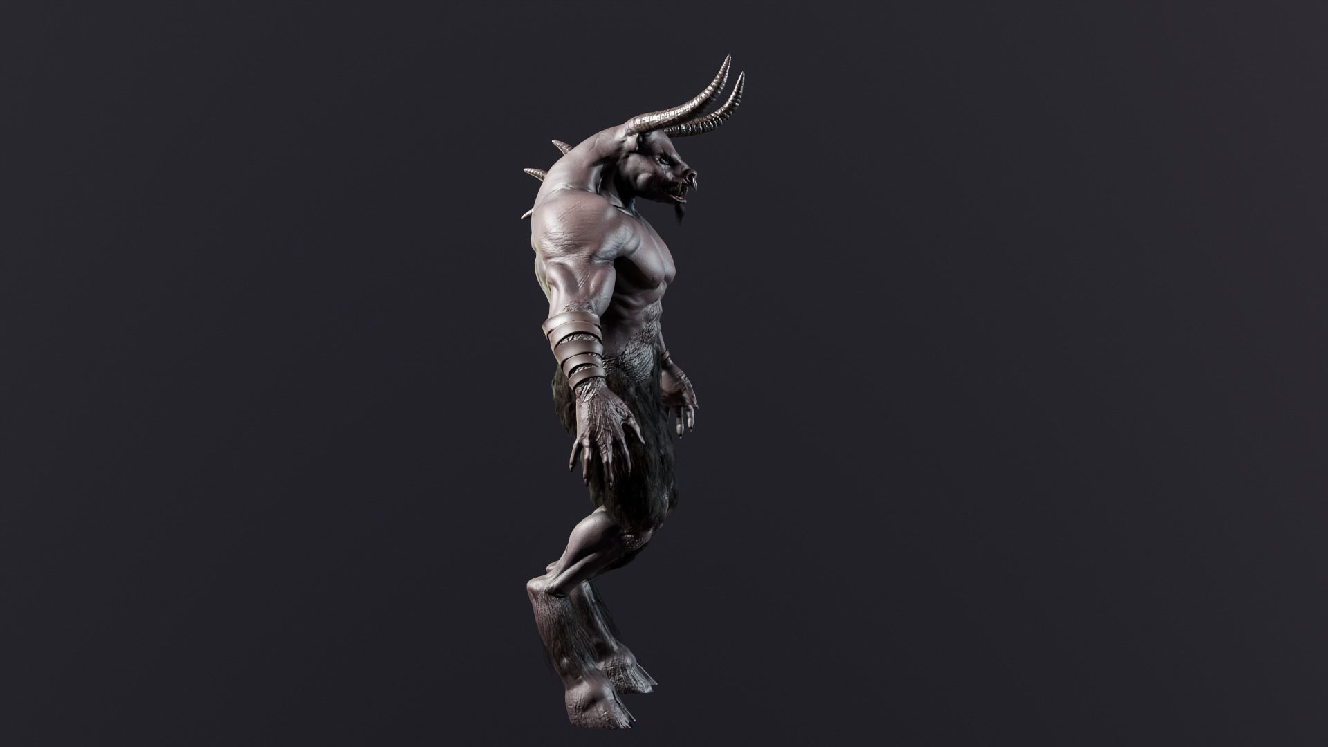 Minotaur demon Low-poly 3D model_15