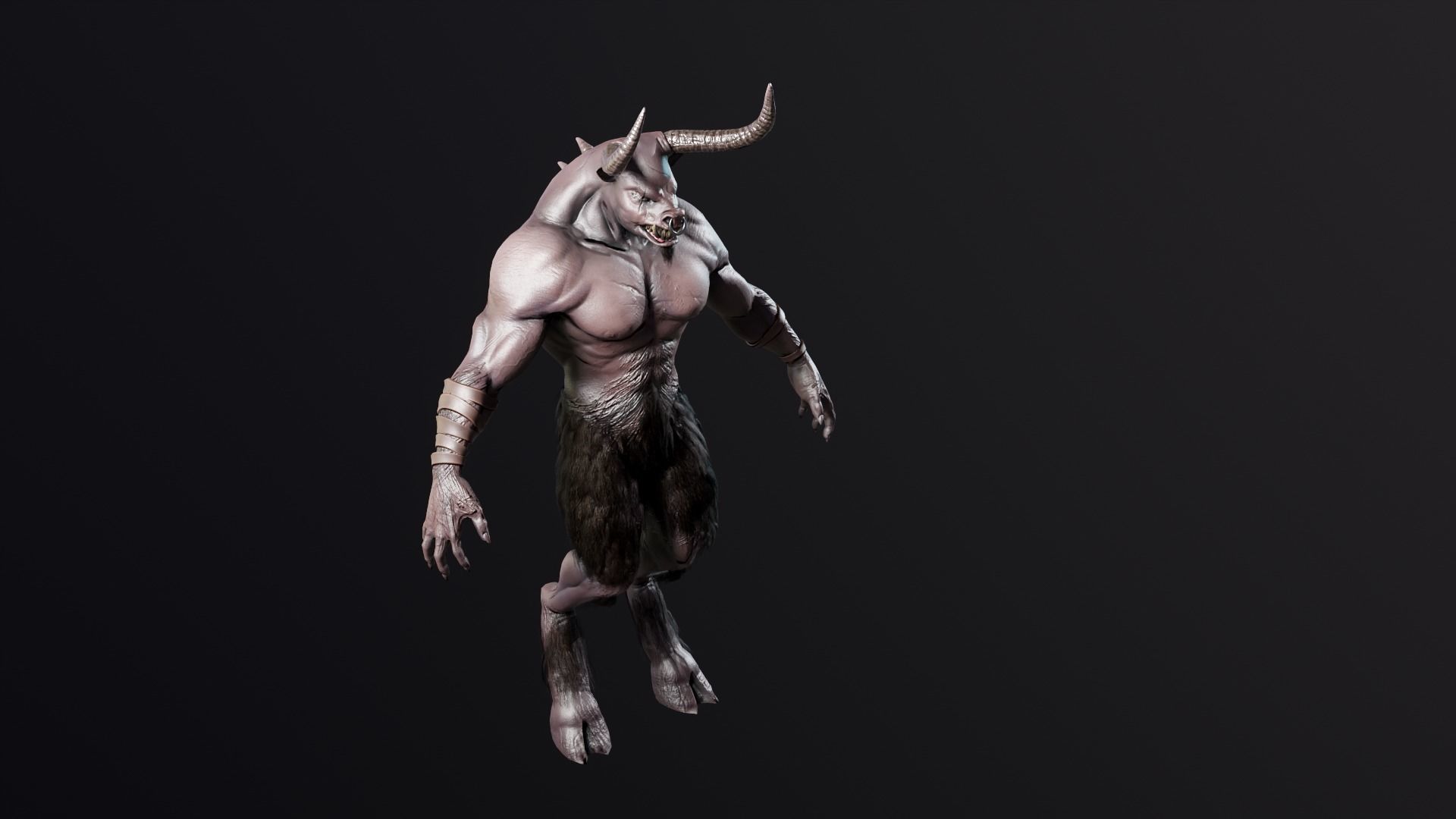 Minotaur demon Low-poly 3D model_18
