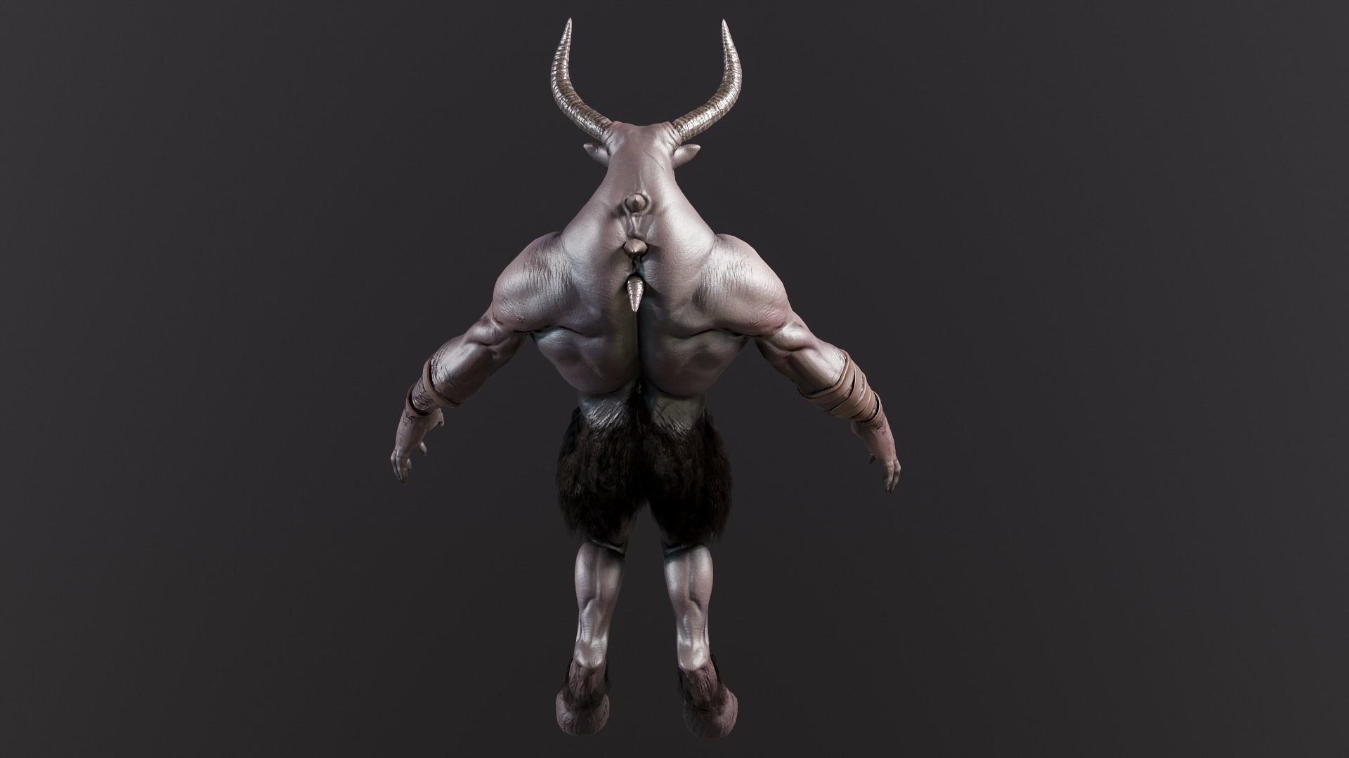 Minotaur demon Low-poly 3D model_12