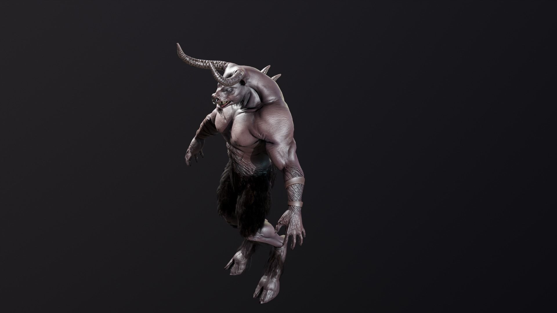 Minotaur demon Low-poly 3D model_11