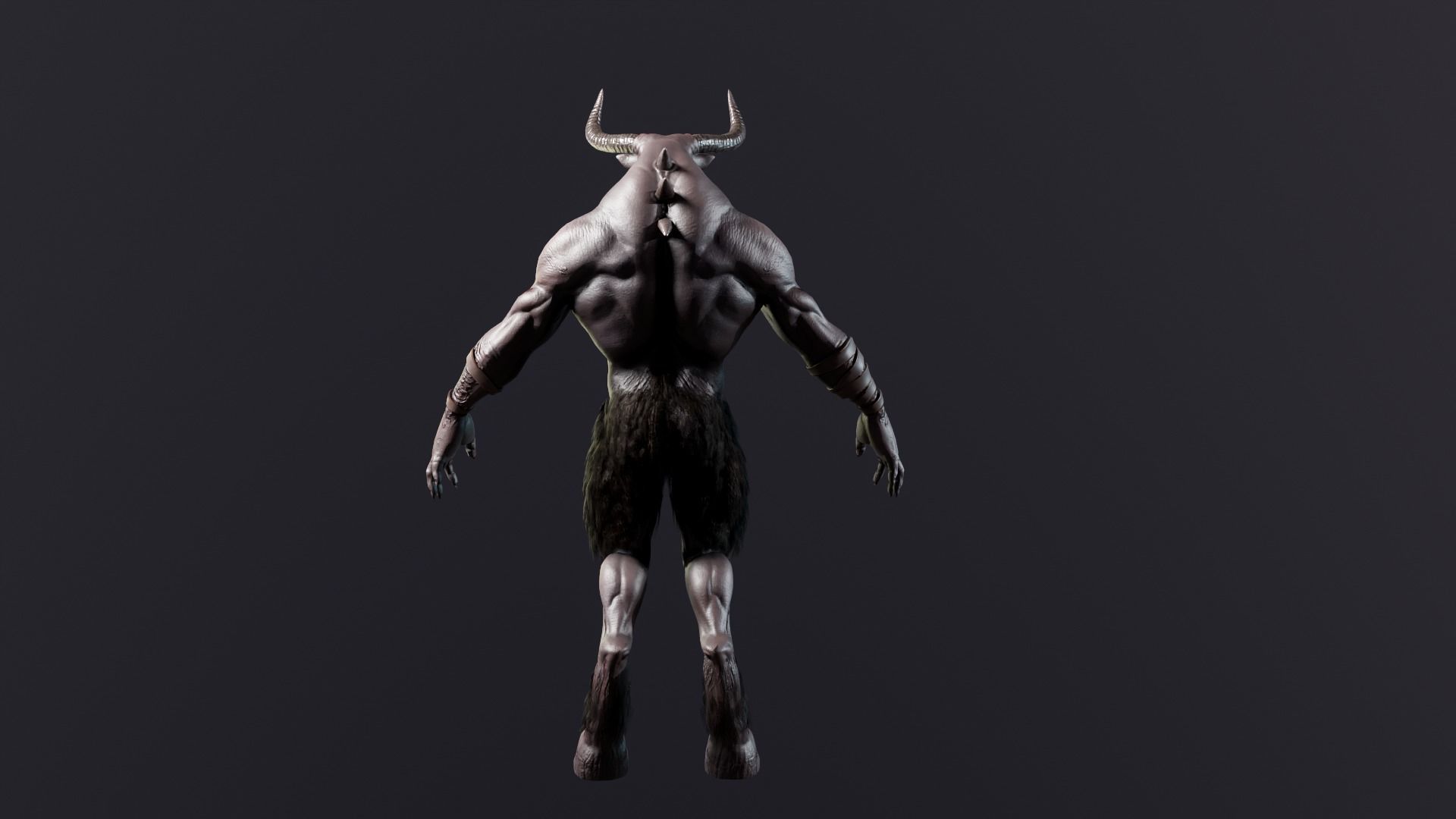 Minotaur demon Low-poly 3D model_8