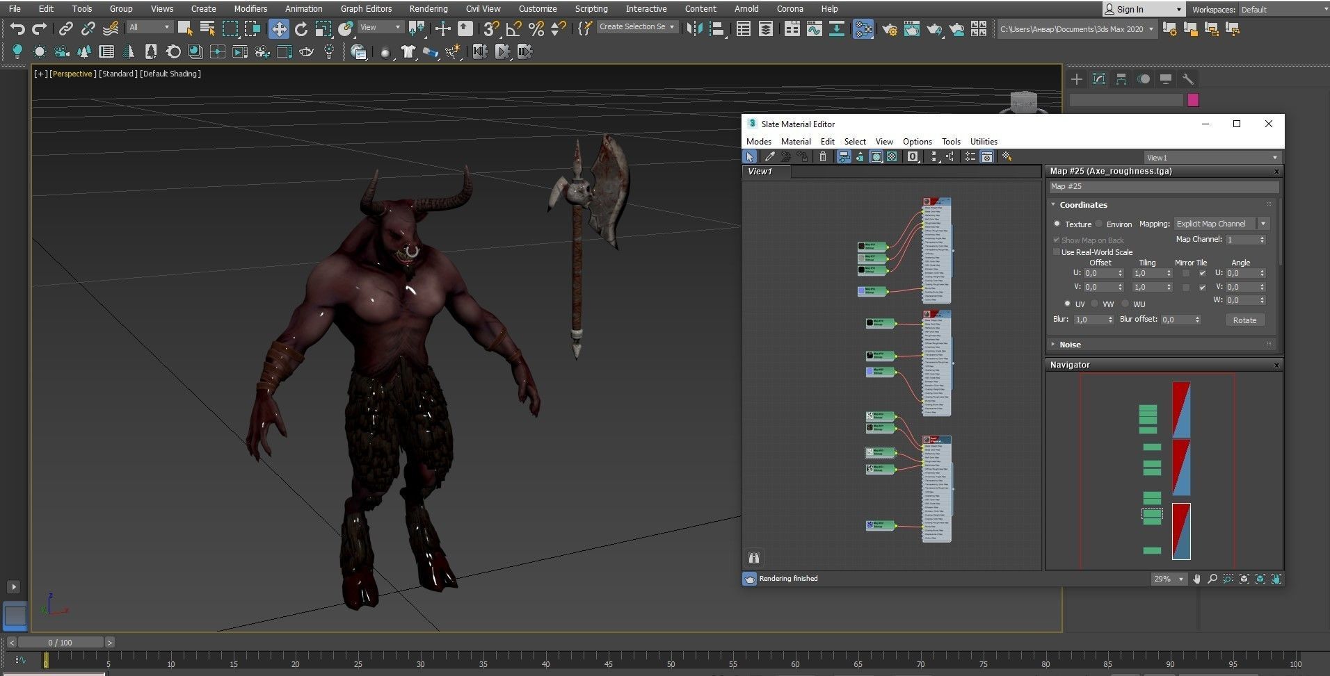 Minotaur demon Low-poly 3D model_5
