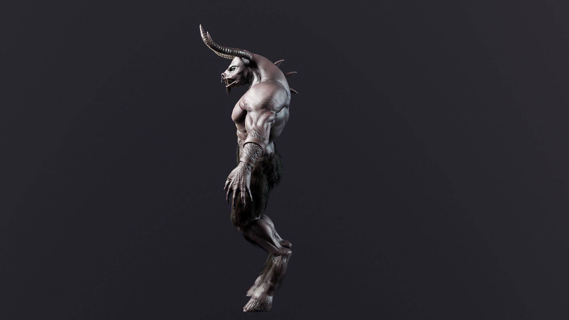 Minotaur demon Low-poly 3D model_9