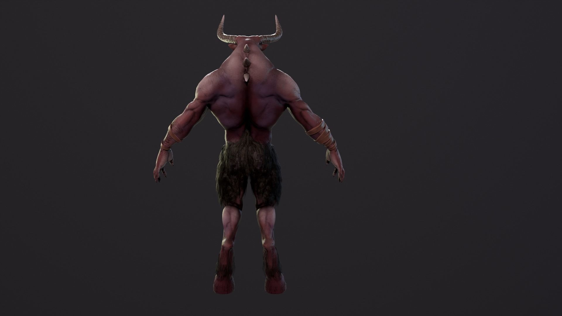 Minotaur demon Low-poly 3D model_17