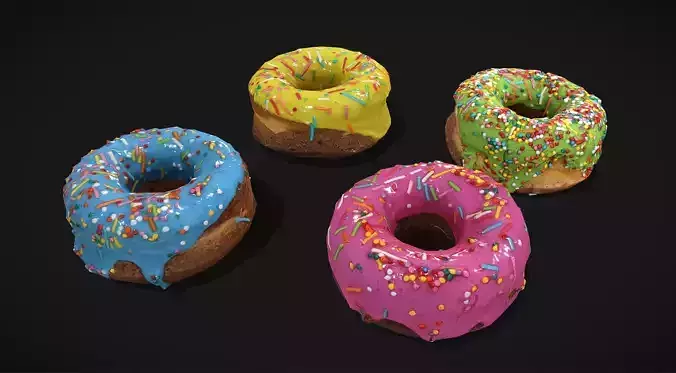 Donuts Group - 4 Photoscaned donuts