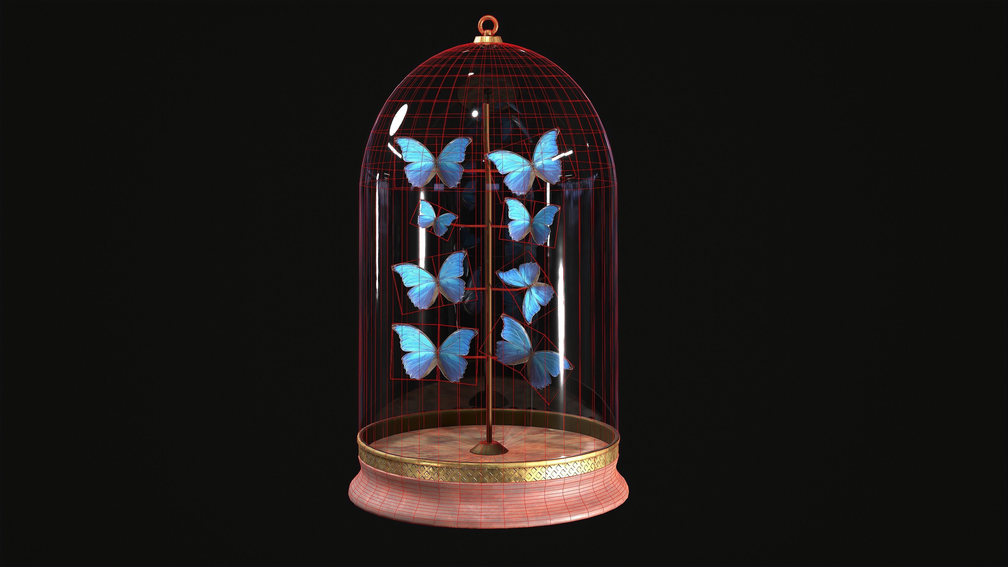 Butterfly Collection Dome PBR Low-poly 3D model_1