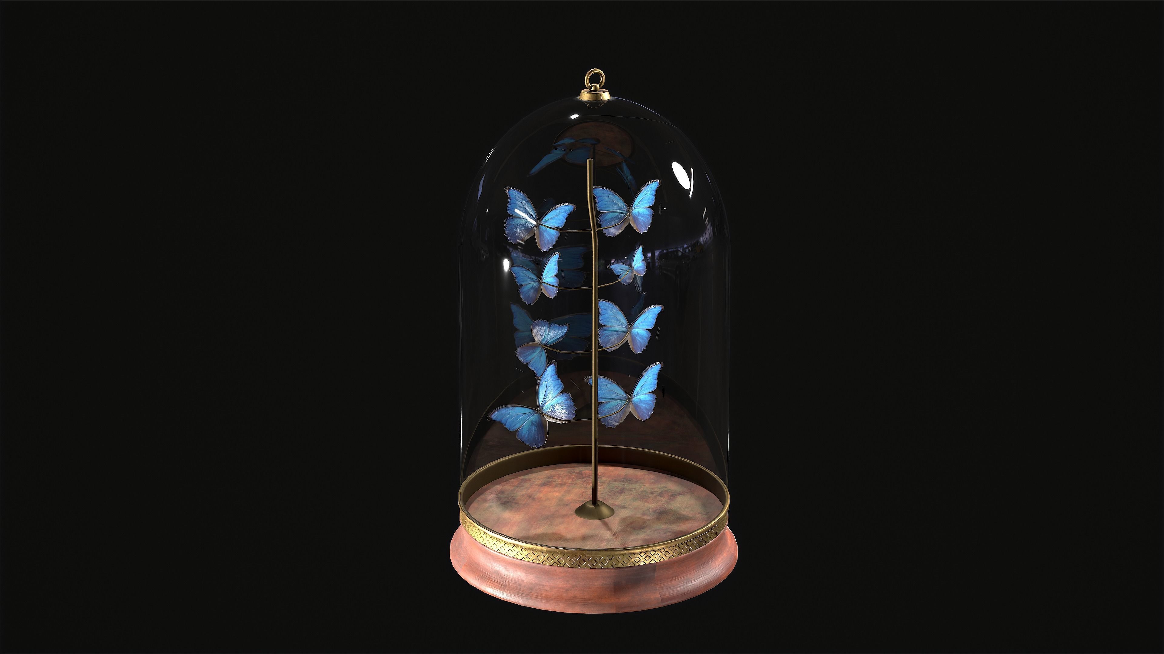 Butterfly Collection Dome PBR Low-poly 3D model_2