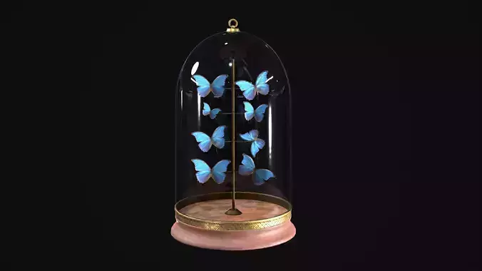 Butterfly Collection Dome PBR Low-poly 3D model