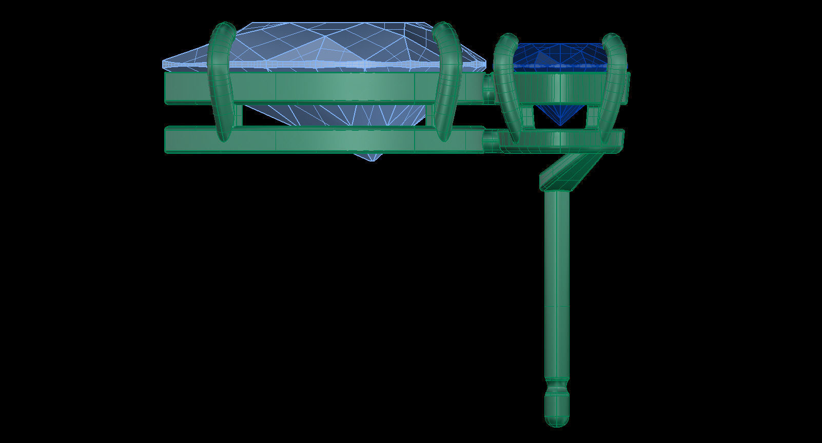 Earrings with Oval and Pear Gems 3D print model_13