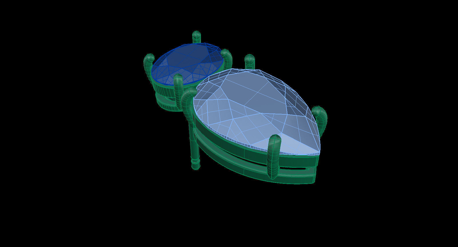 Earrings with Oval and Pear Gems 3D print model_11