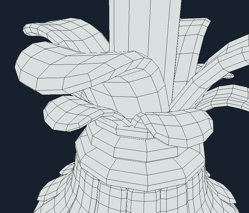 Candle holder with flower Low-poly 3D model_9