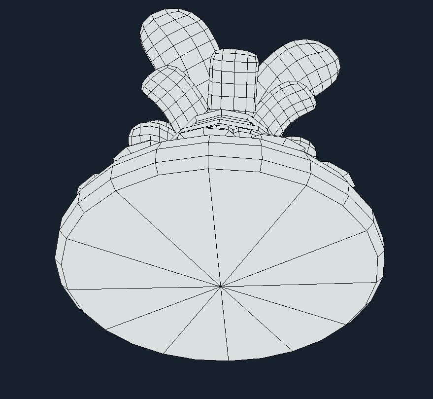 Candle holder with flower Low-poly 3D model_8