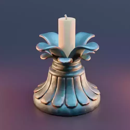 Candle holder with flower