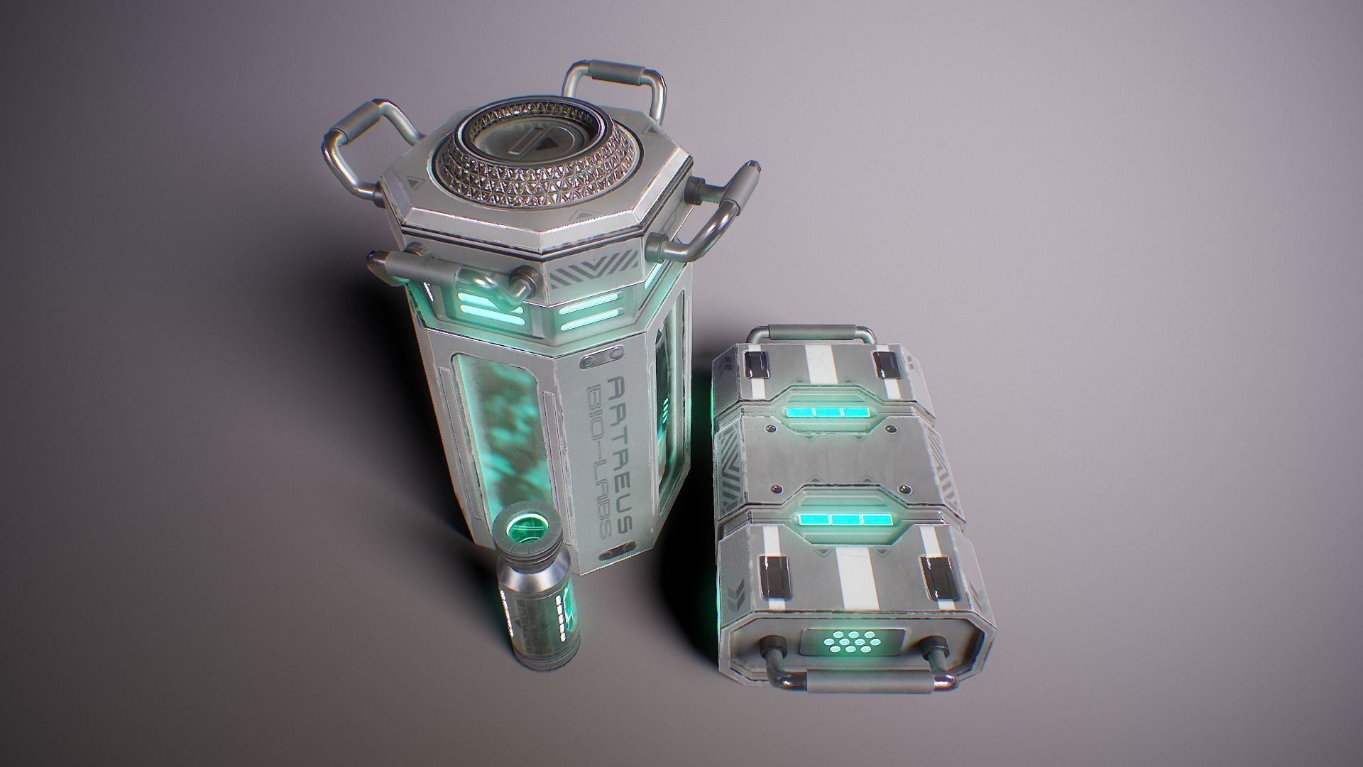 PBR Sci-Fi Lab Props Mini Collection Low-poly 3D model_12