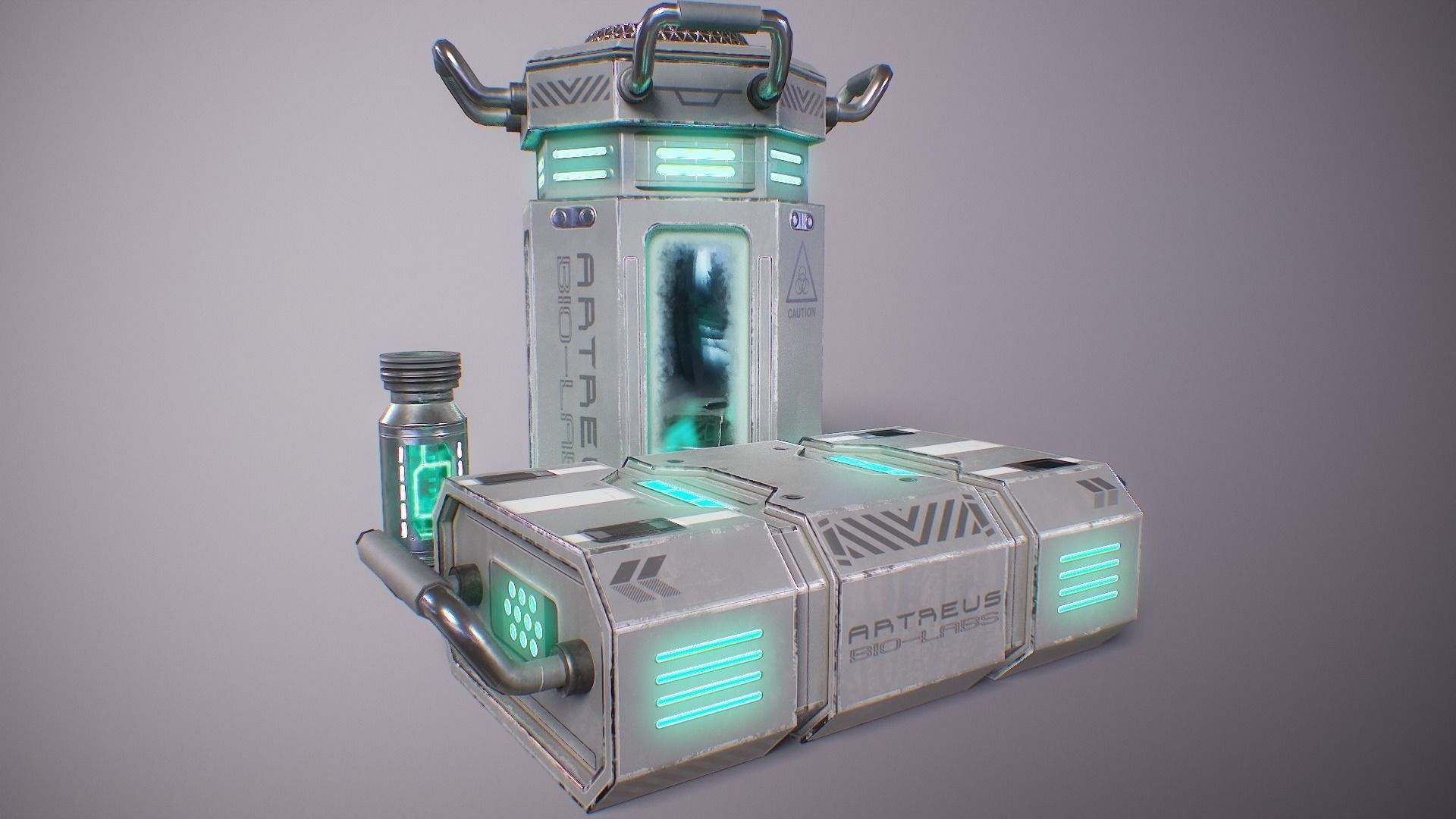 PBR Sci-Fi Lab Props Mini Collection Low-poly 3D model_16