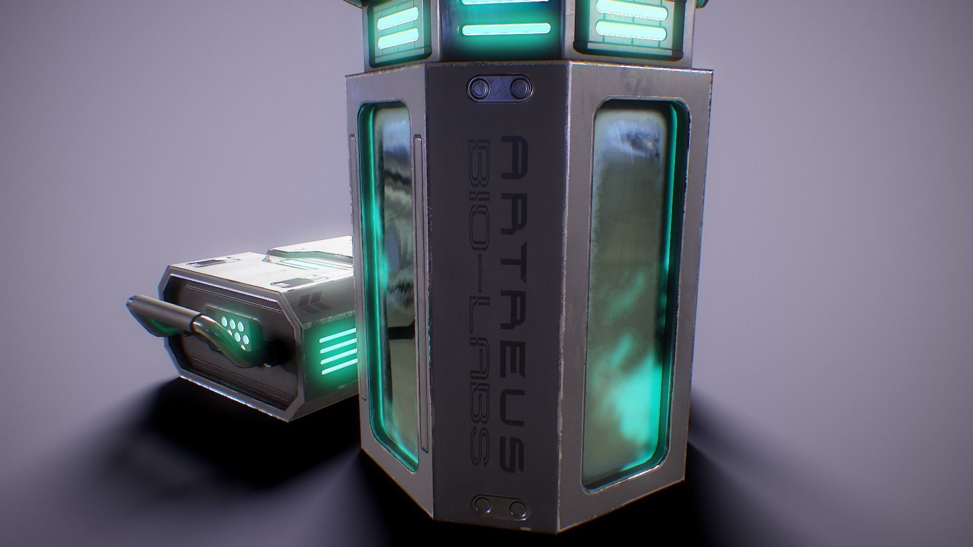 PBR Sci-Fi Lab Props Mini Collection Low-poly 3D model_5