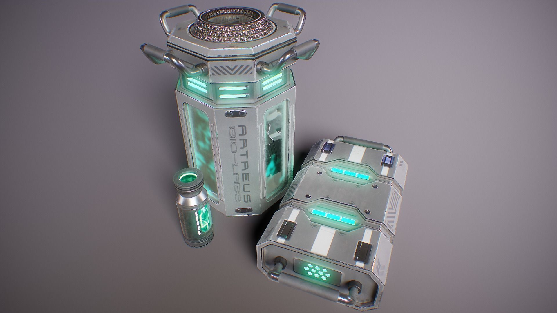 PBR Sci-Fi Lab Props Mini Collection Low-poly 3D model_17