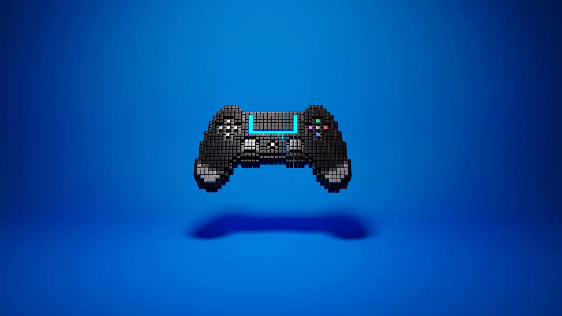 Voxel Style Playstation controller 3D model_0