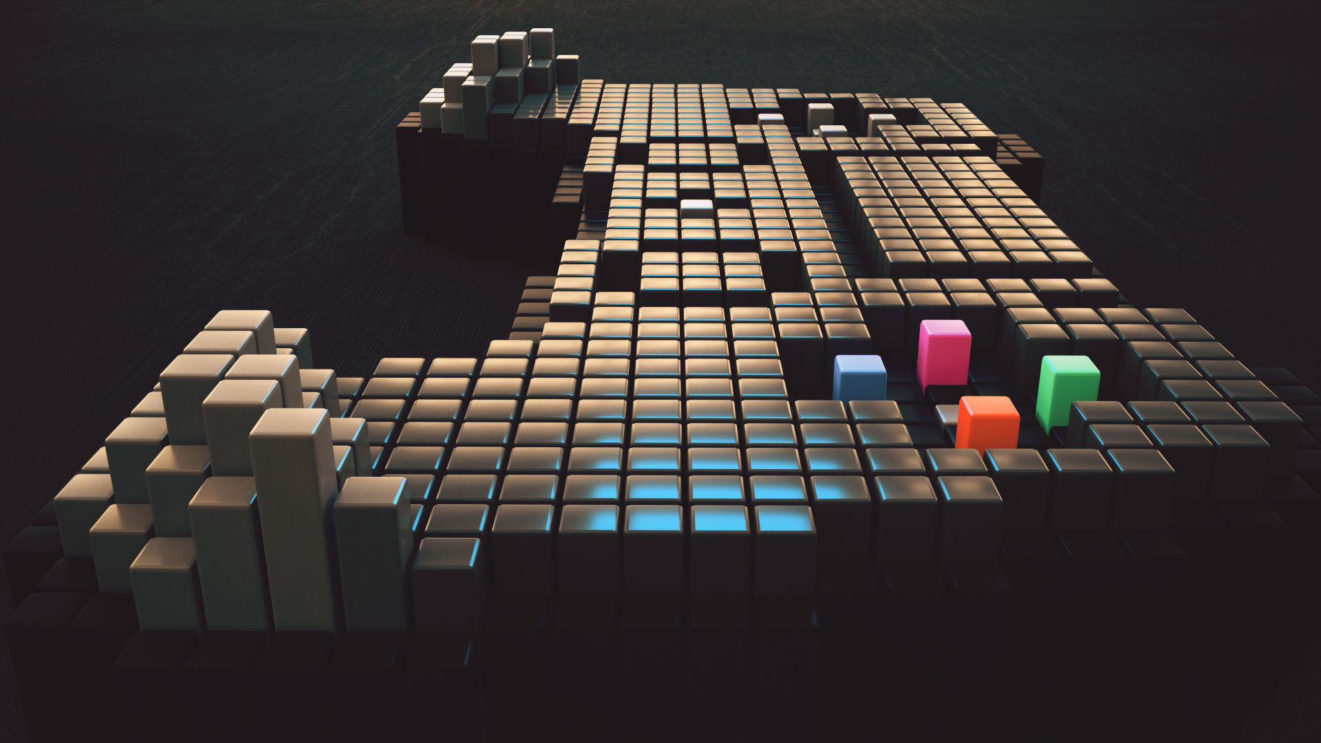 Voxel Style Playstation controller 3D model_7