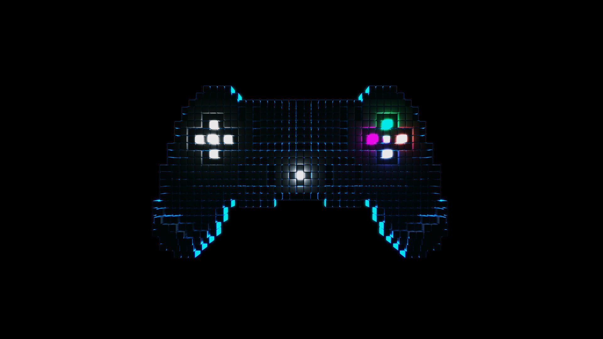 Voxel Style Playstation controller 3D model_6