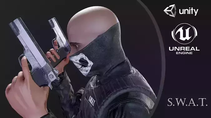 SWAT Seals Low-poly 3D model
