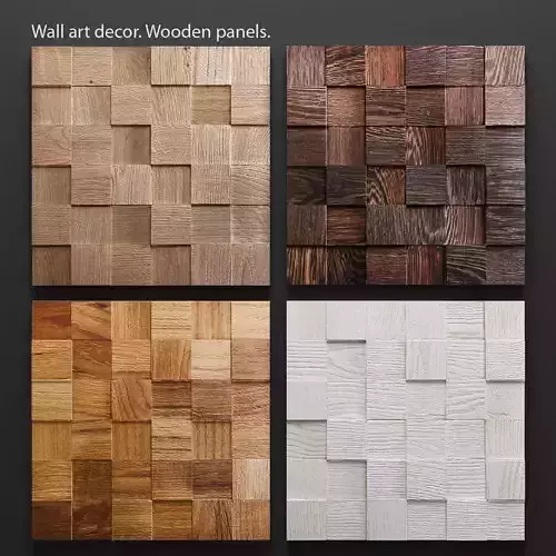 Mosaic wood panel 3D set 