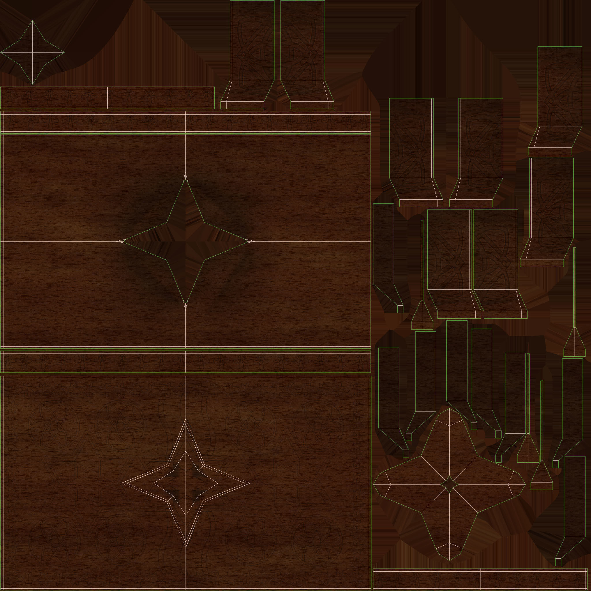 Classic Table Low-poly 3D model_6