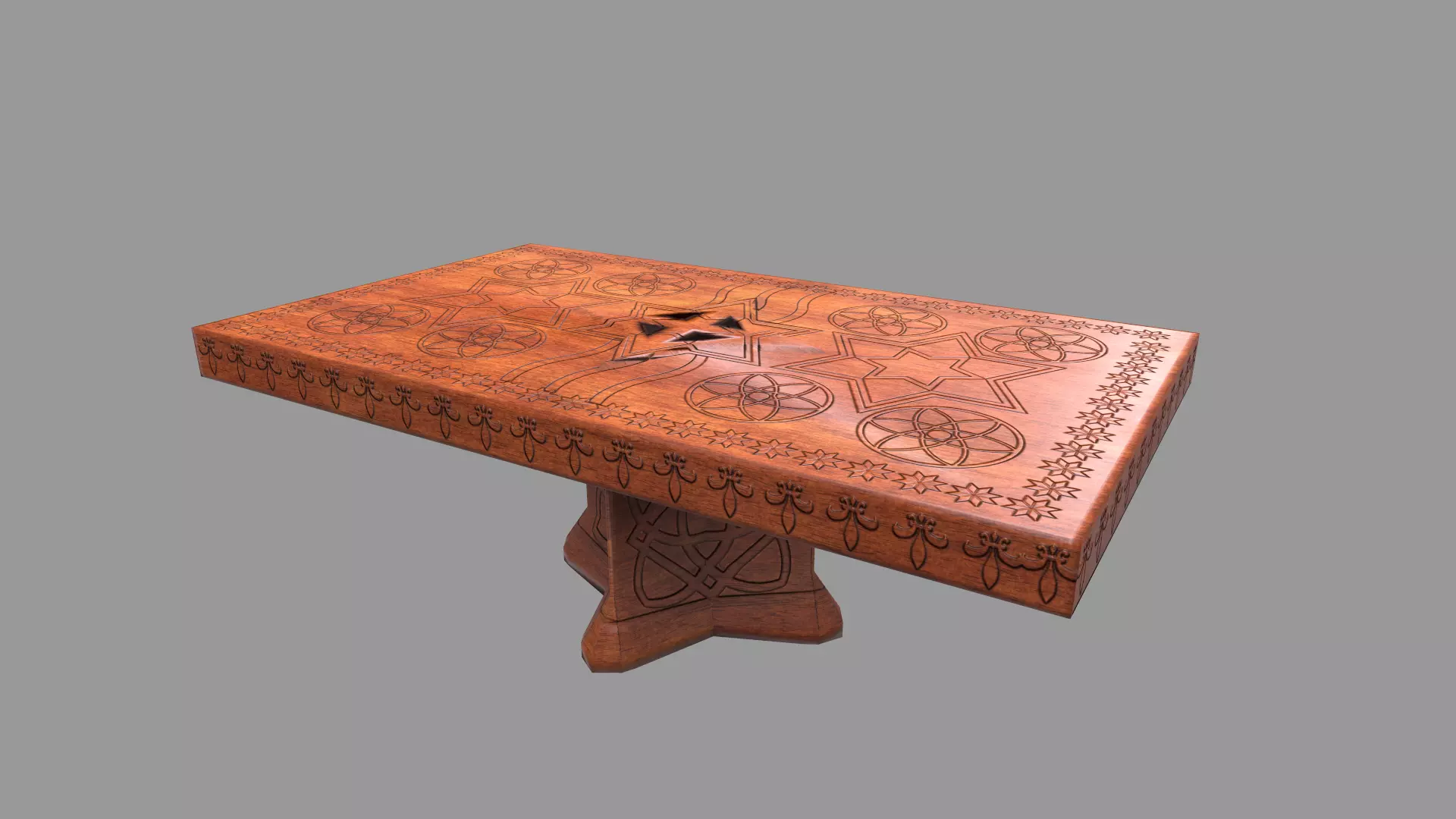 Classic Table Low-poly 3D model_0