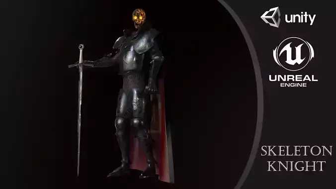 Skeleton Knight  Low-poly 3D model