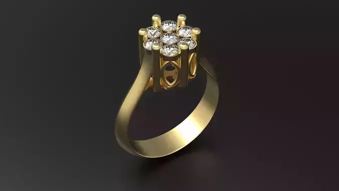 24k flower ring 
