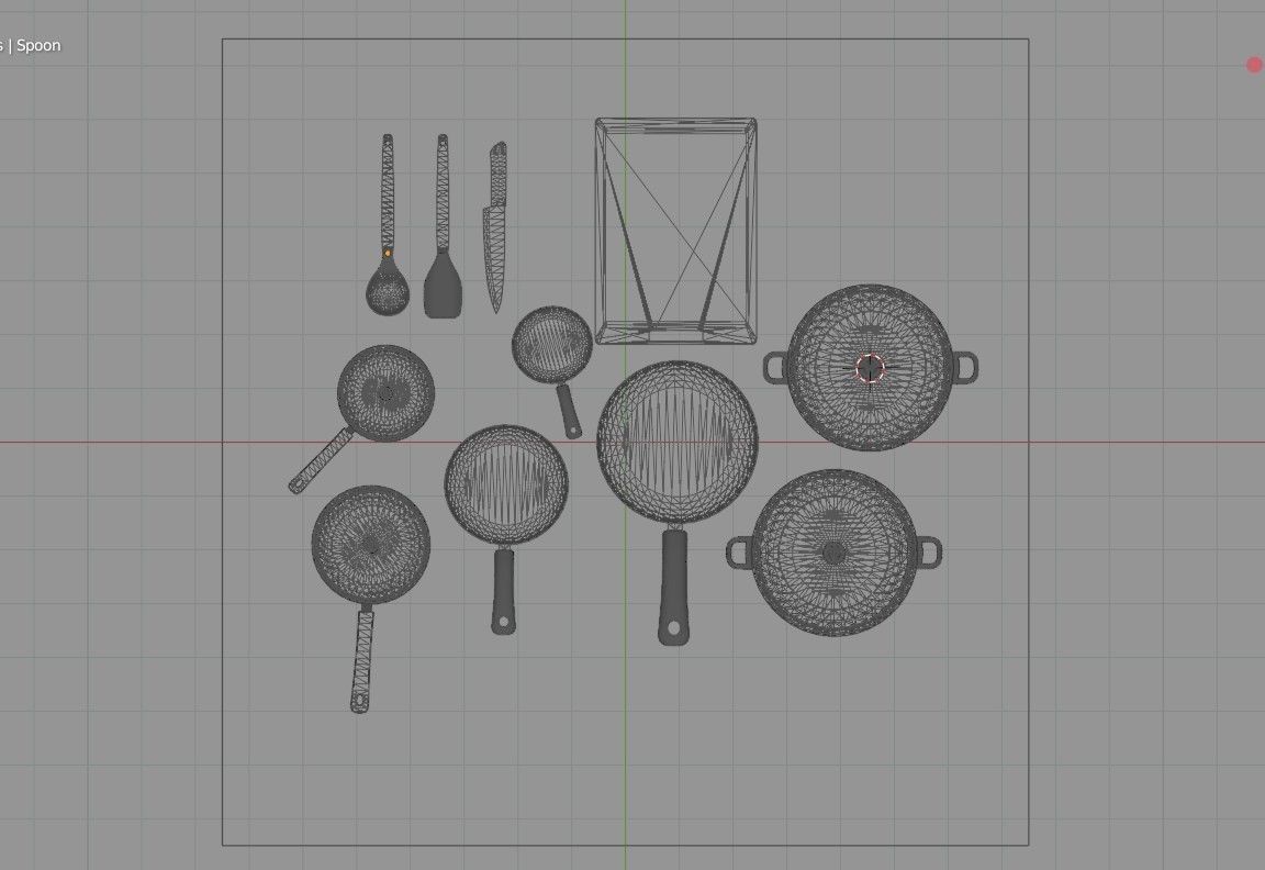 Kitchen Cookware Set 3D model_14