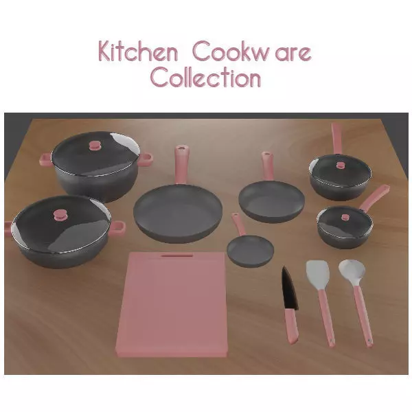 Kitchen Cookware Set 3D model_0