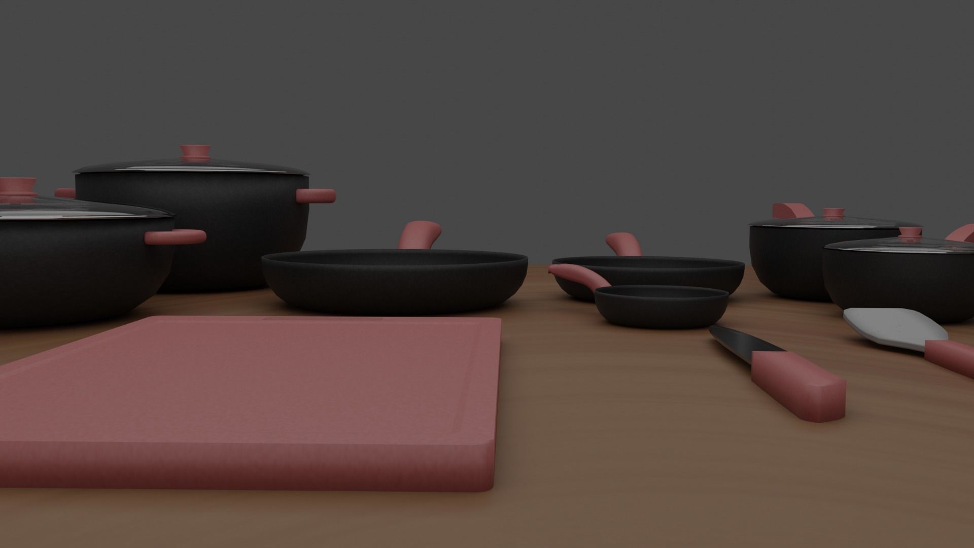 Kitchen Cookware Set 3D model_7