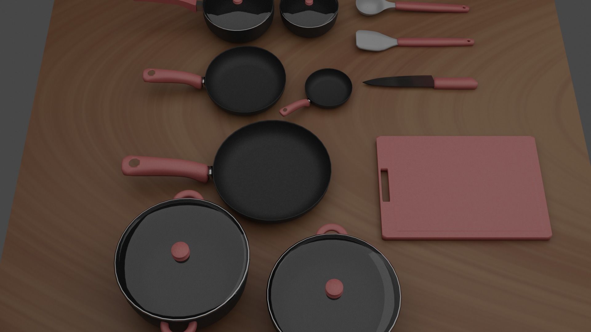 Kitchen Cookware Set 3D model_8